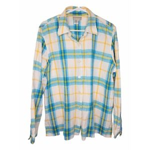 Linen Rayon Plaid Shirt Size XL